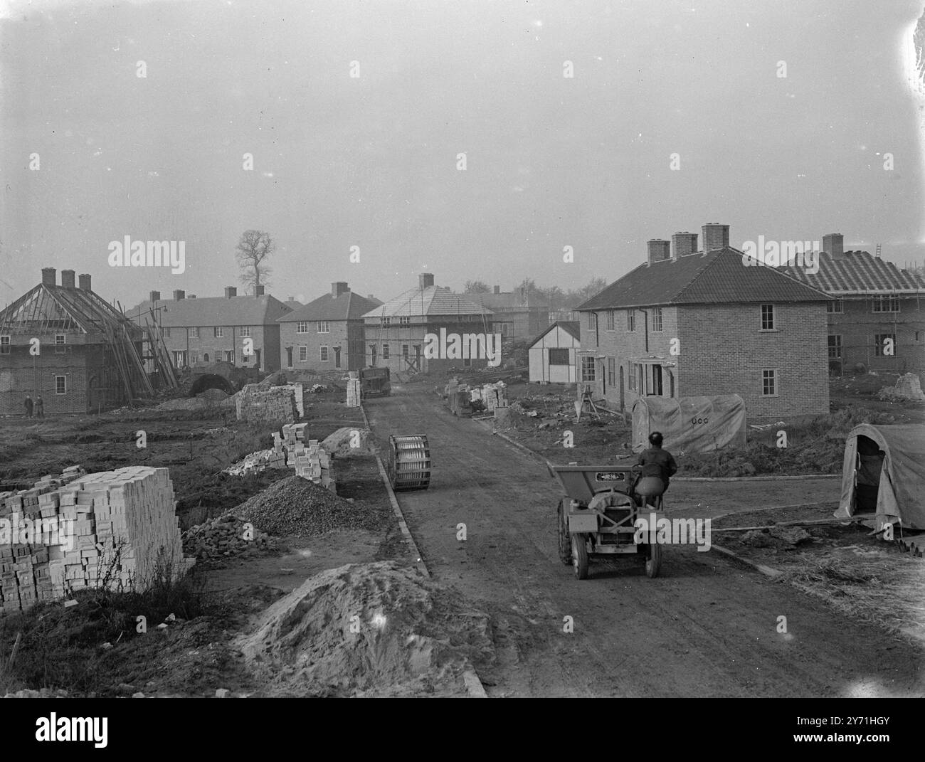 Building New Houses 1946 Stock Photo Alamy Building new houses 1946 stock photo alamy