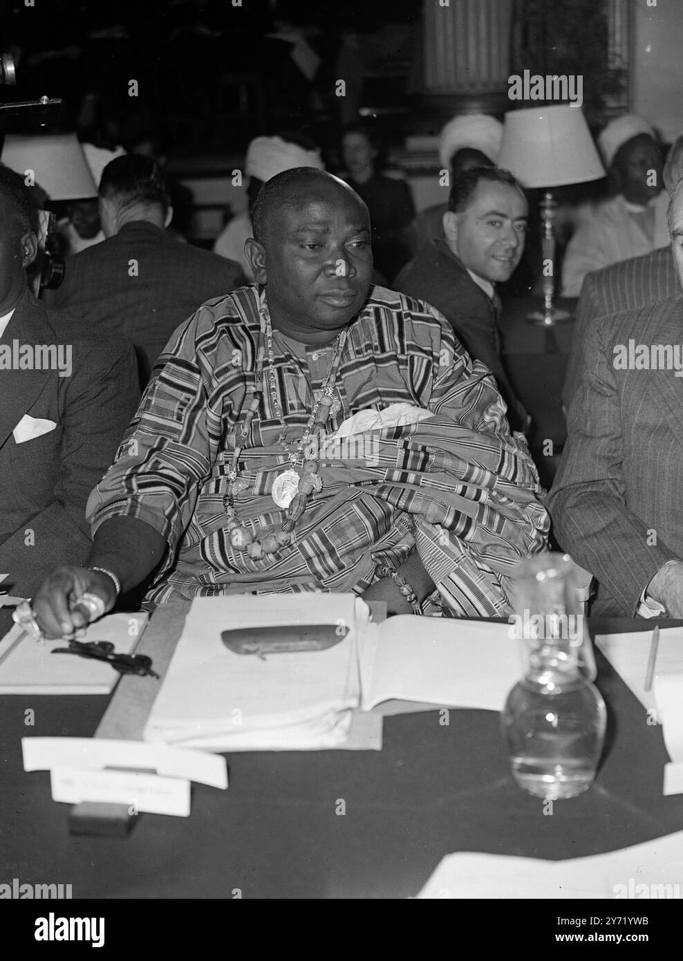 AFRICAN CONFERENCE OPENS.   Mr . Herbert Morrison , the Lord President of the Council, opened the 1948 African Conference at Lancaster House, London. He was deputising for the Prime Minister whose indisposition prevented him from being president The conference marks an important stage in the pooling of thought and experience on problems affecting Africa and is attended by delegates from the legislative councils of all British Africa .   They will discuss local government , public relations, medical policies, agricultural development, current economic problems and means of economic development. Stock Photo