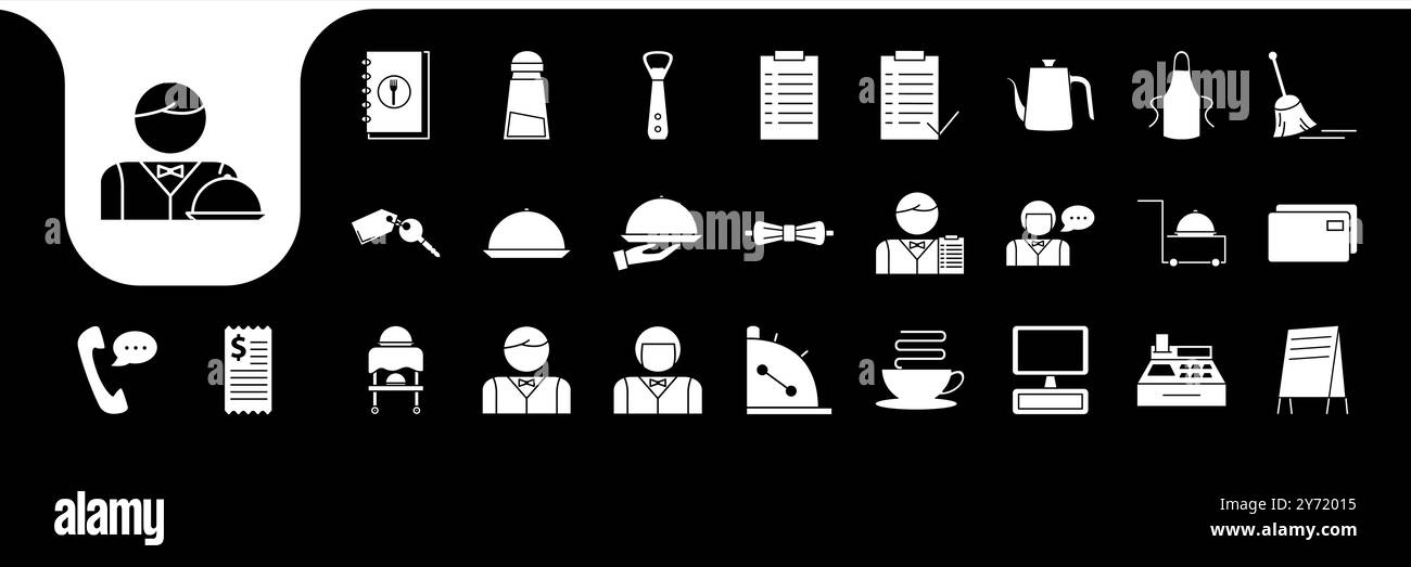 waiter icon set collection design vector Stock Vector