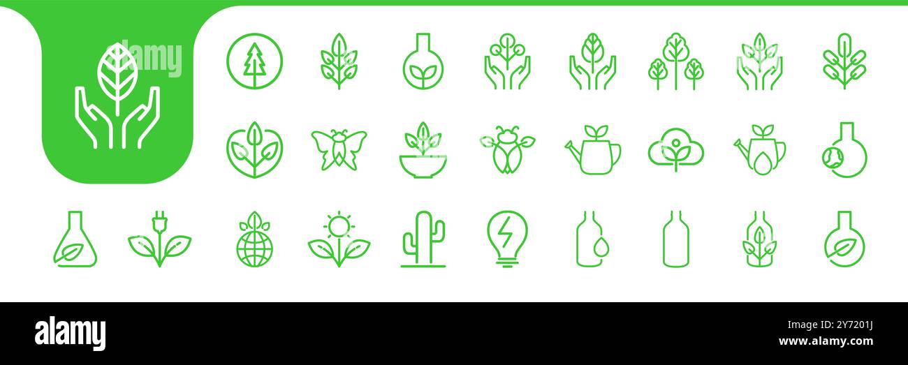 nature care icon set collection design vector Stock Vector