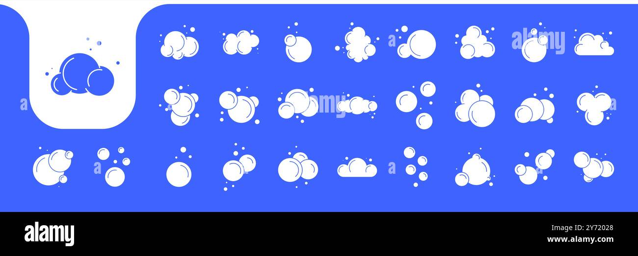 bubble foam set collection icon design vector Stock Vector