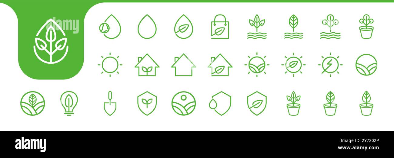nature care icon set collection design vector Stock Vector