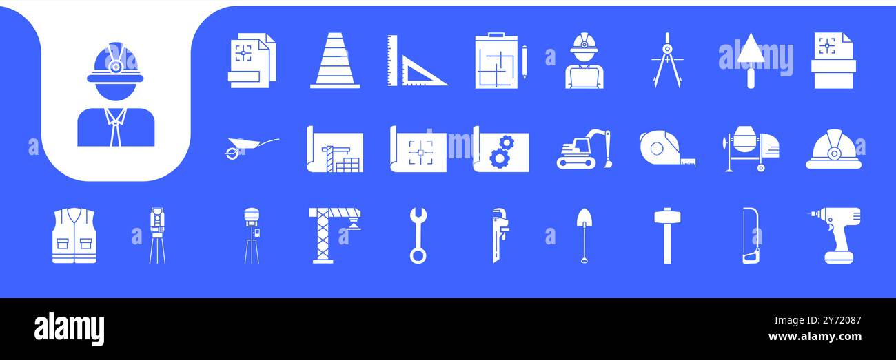 civil engineering equipment icon set design vector Stock Vector
