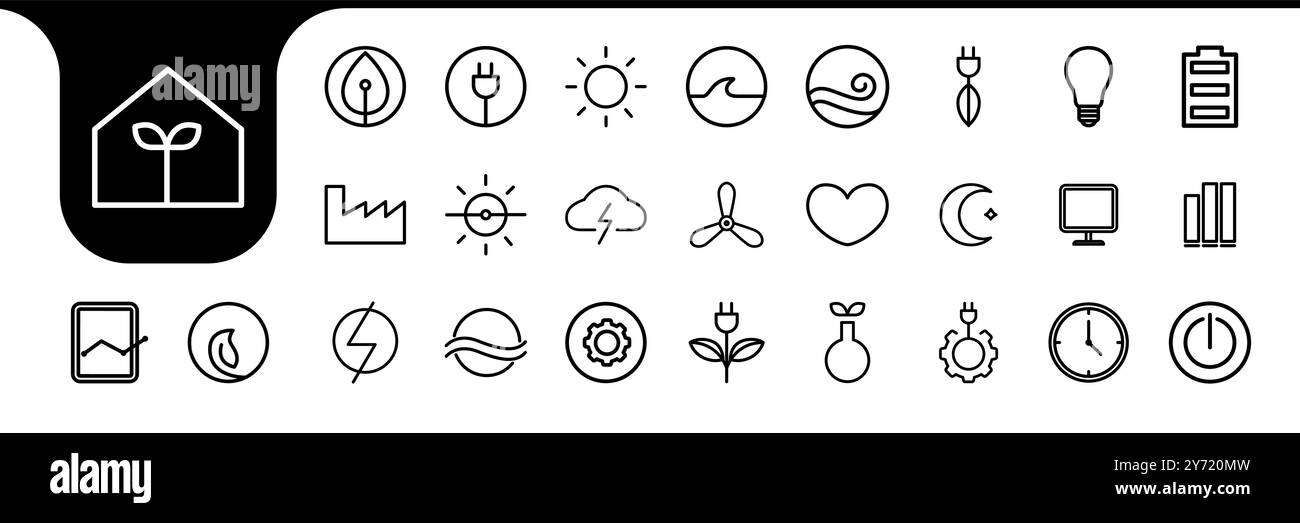 house lines art icon set collection design vector Stock Vector
