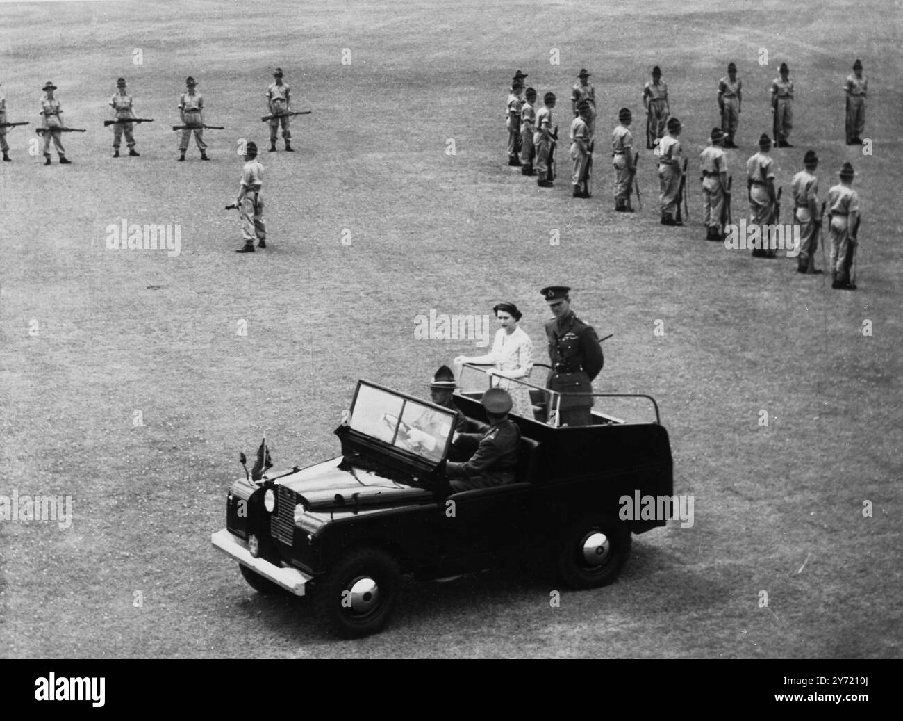 Queen Elizabeth and the Duke of Edinburgh , who wears Field Marshal's ...