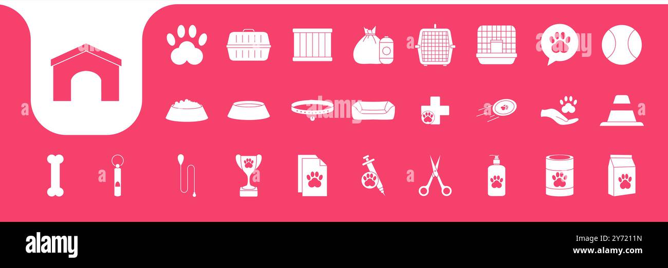 pets care and cargo icon set collection design vector Stock Vector