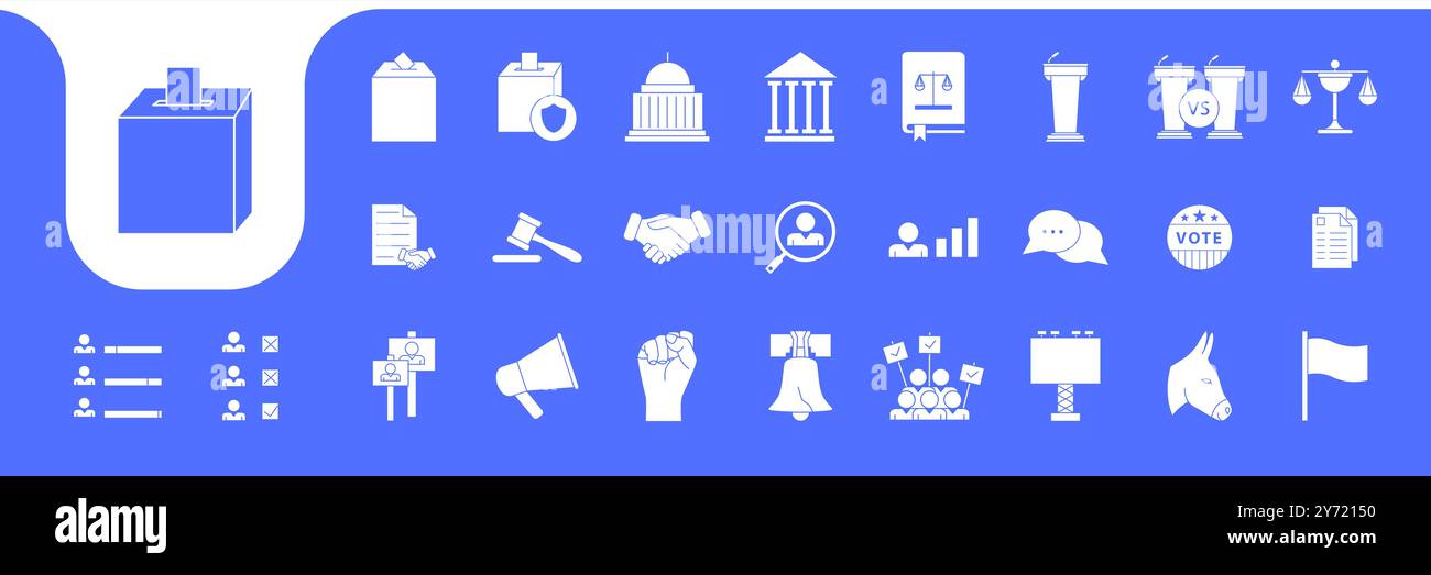 political icon set collection design vector Stock Vector