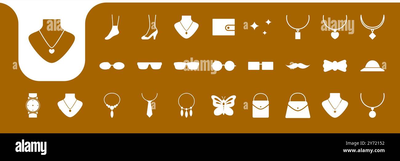 women accessories icon set collection design vector Stock Vector