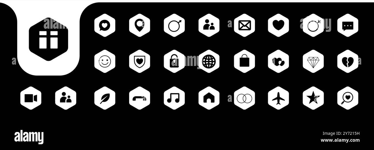 hexagonal icon set collection design vector Stock Vector Image & Art ...