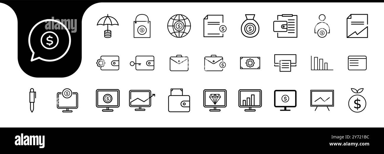 money save icon set collection design vector Stock Vector Image & Art ...