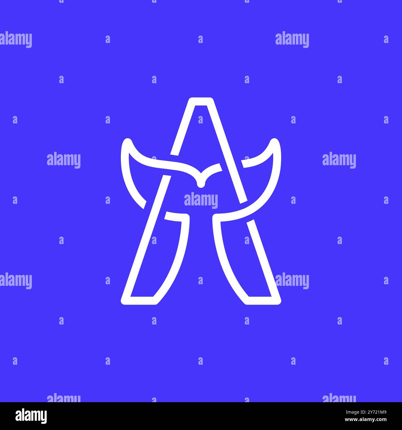 letter a fish tail logo design vector Stock Vector