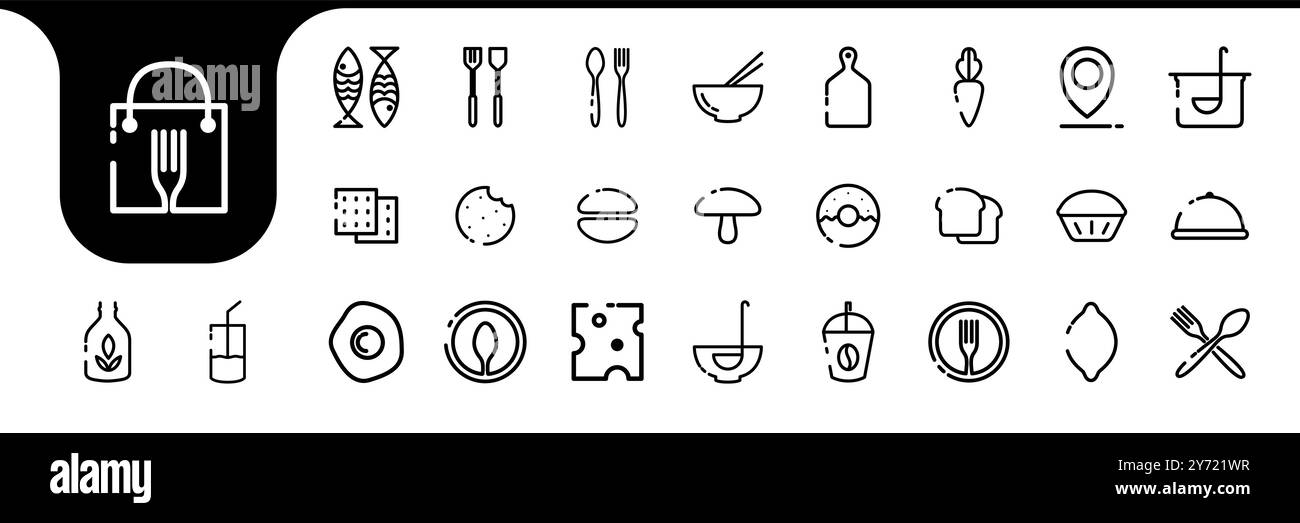 modern food line minimal icon set collection design vector Stock Vector ...
