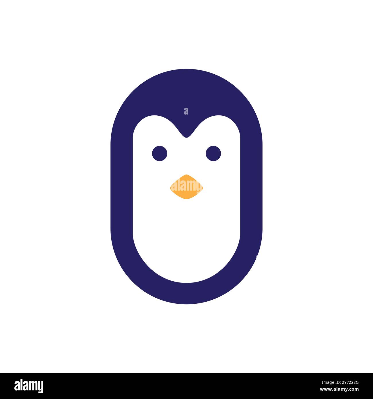 cute penguin flat mascot logo design vector Stock Vector