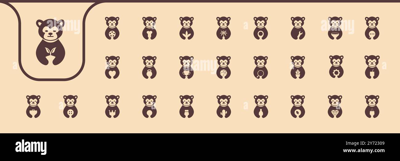 monkey cute icon vector designs Stock Vector