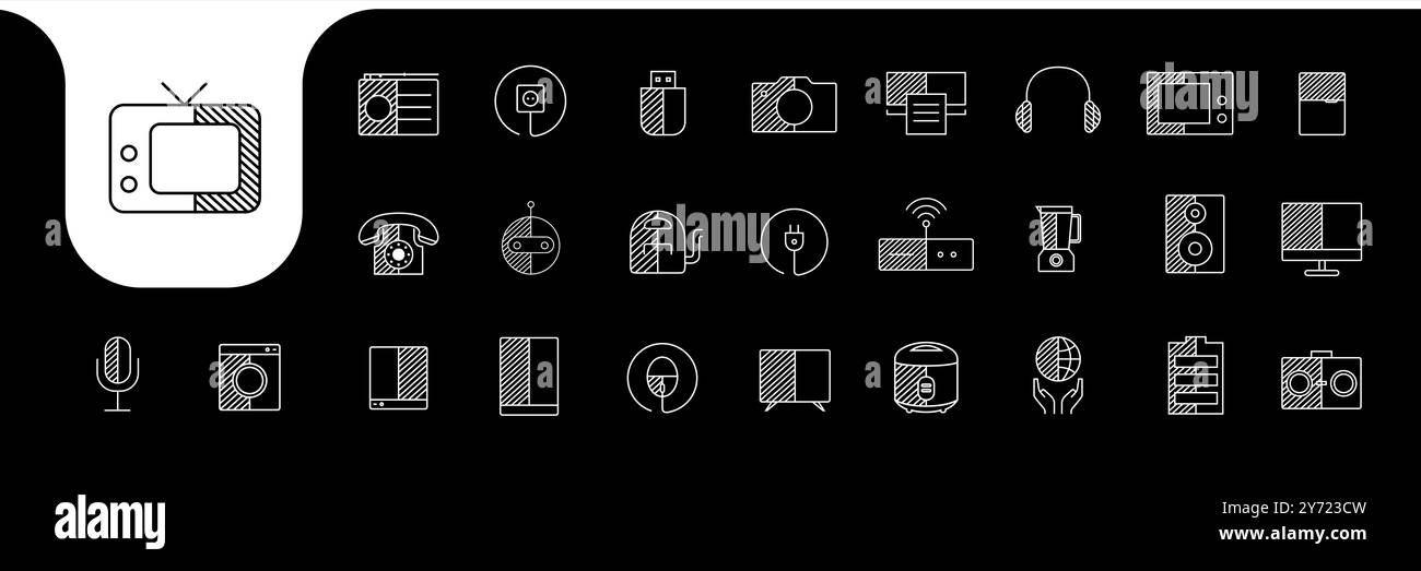 house electronics line icon vector designs Stock Vector