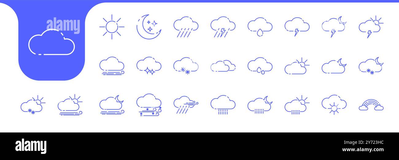 sky cloud line simple modern icon vector design Stock Vector