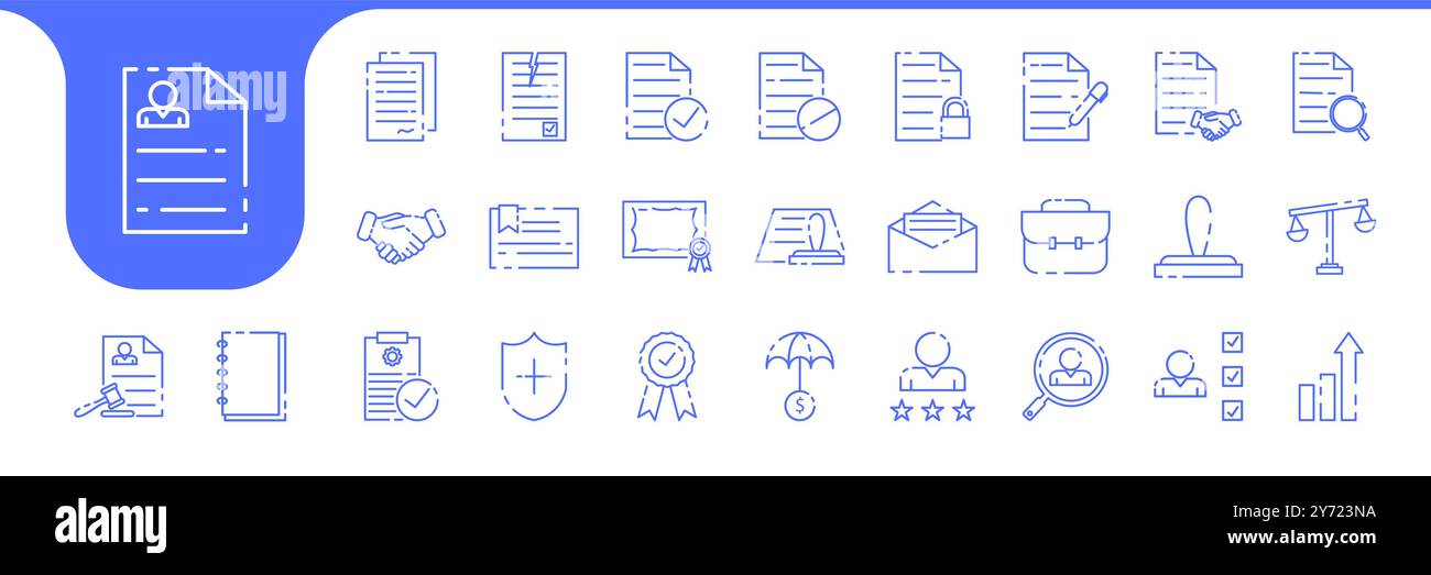 document agreement contract line icon vector designs Stock Vector