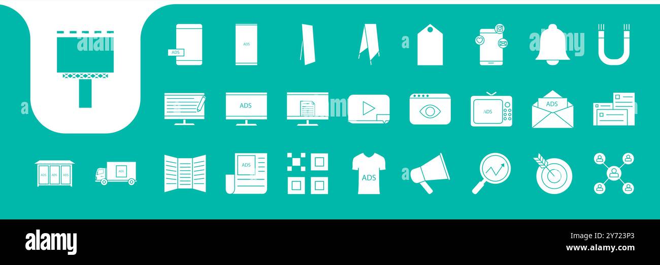 advertisement flat modern icon vector designs Stock Vector
