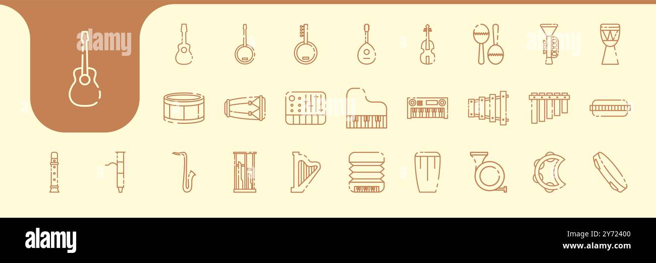 classic music equipment line icon vector design Stock Vector
