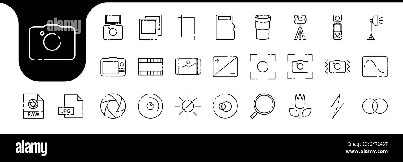 photographer tools kit lines icon vector design Stock Vector
