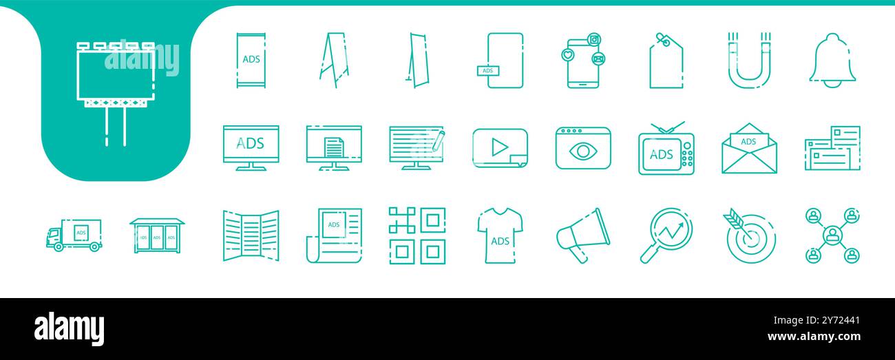 advertisement line modern icon vector designs Stock Vector