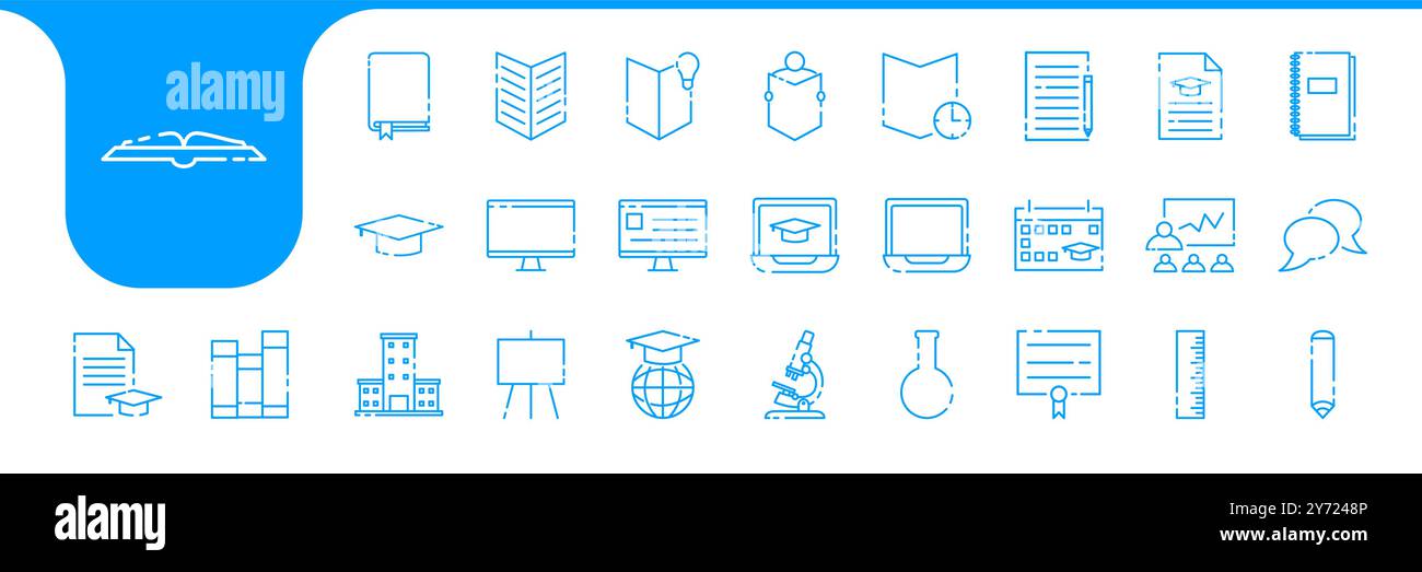 education line icons set design vector Stock Vector
