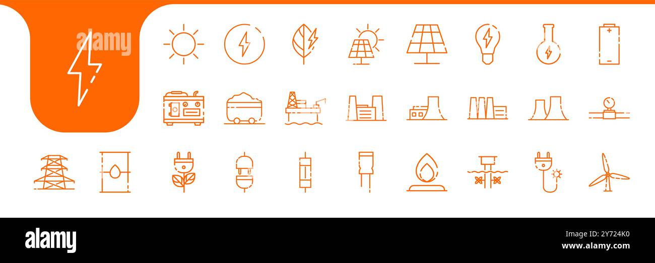 energy supply line modern icons design vector Stock Vector
