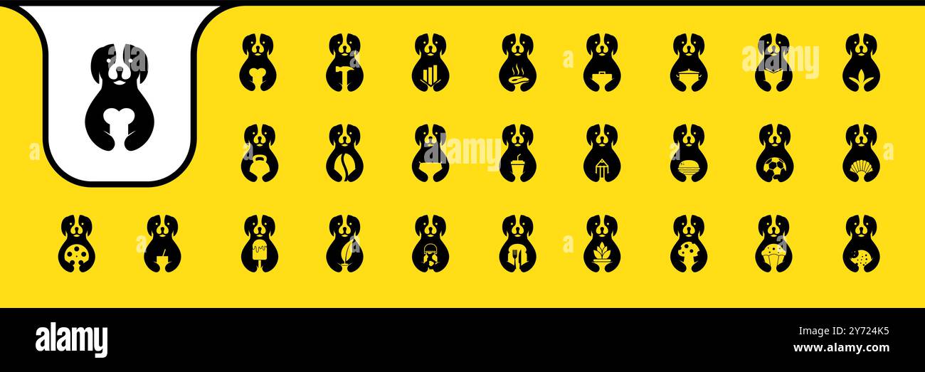 dog rottweiler cute flat icon design vector Stock Vector