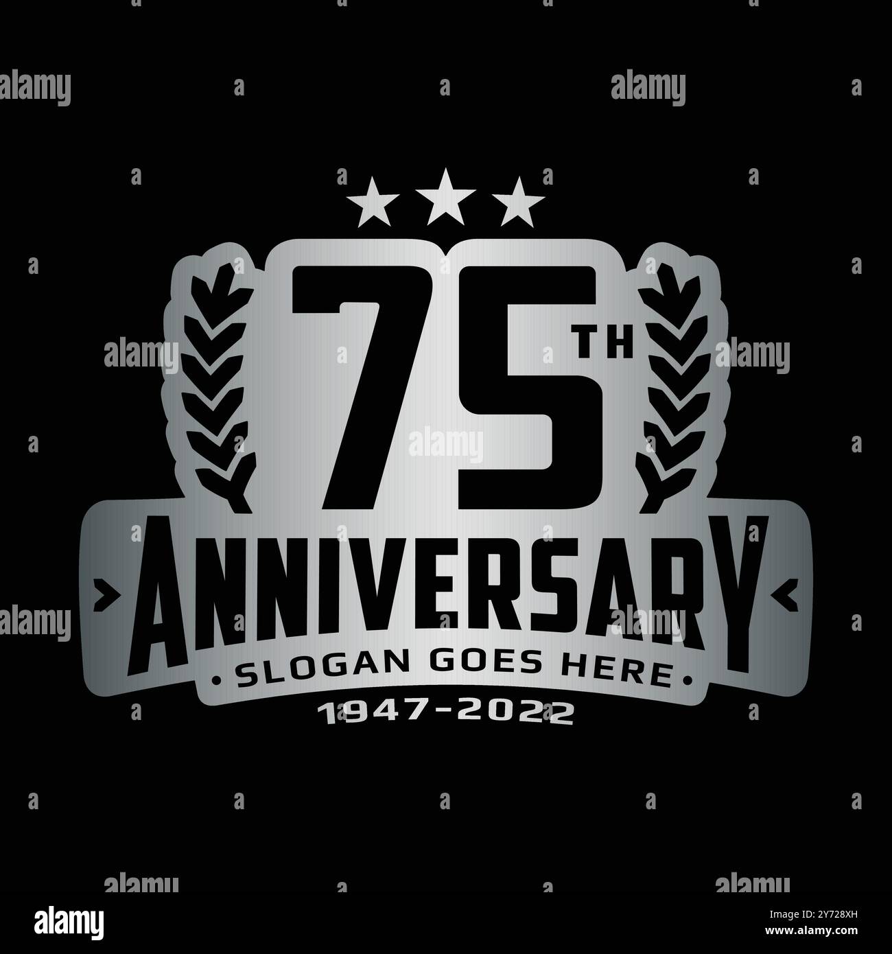 75 years anniversary logo design template. 75th anniversary celebration ...