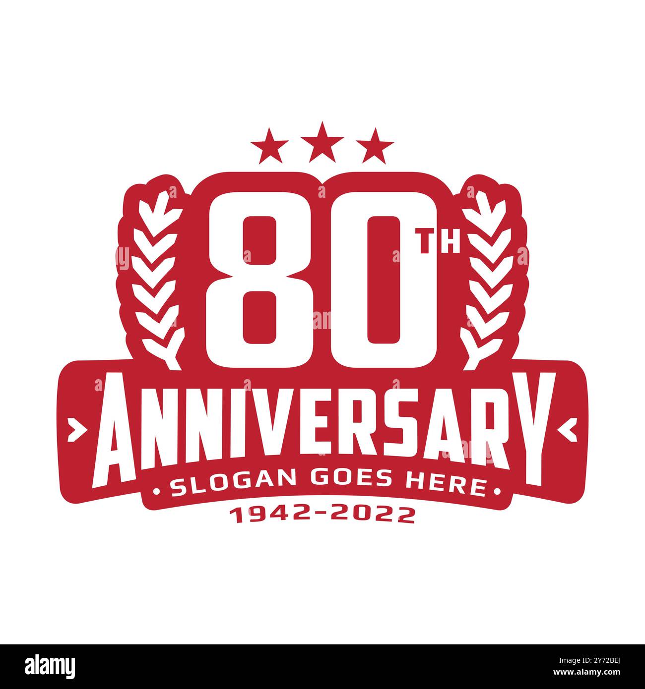80 years anniversary logo design template. 80th anniversary celebration ...
