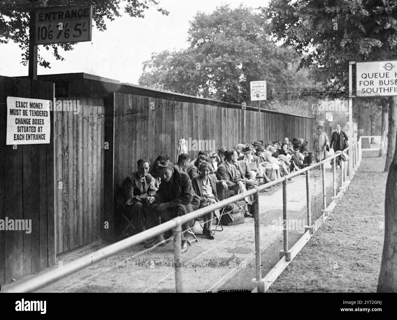 First In The Line Tennis enthusiasts began to queue at an early hour for the Lawn Tennis ...