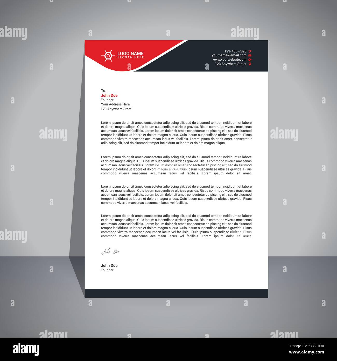 Creative Letterhead Design Template Stock Vector
