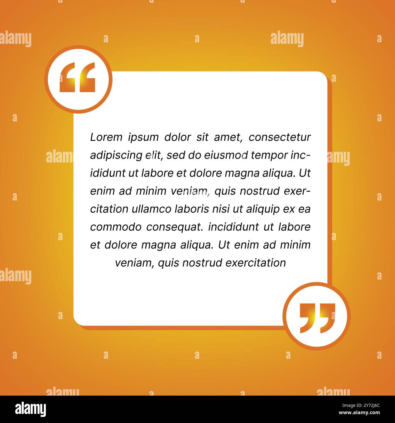 Quote Card Template - Testimonials Design - Social Media Posts Design Stock Vector
