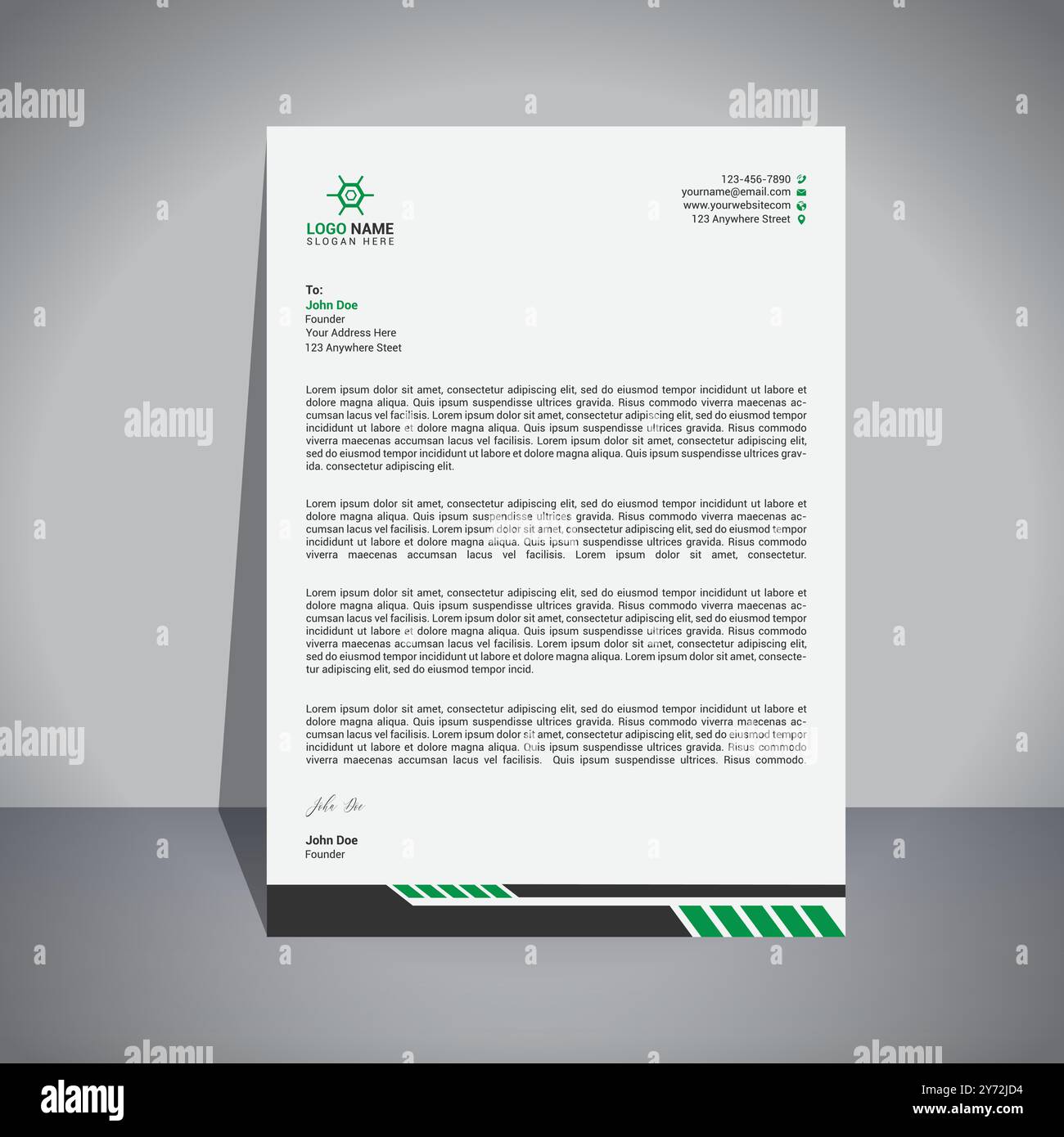 Minimal Letterhead Design Template Stock Vector Image & Art - Alamy