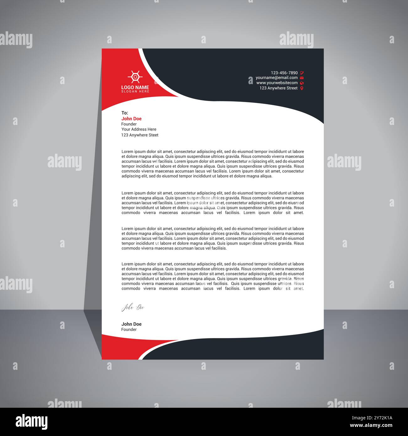 Creative Letterhead Design Template Stock Vector