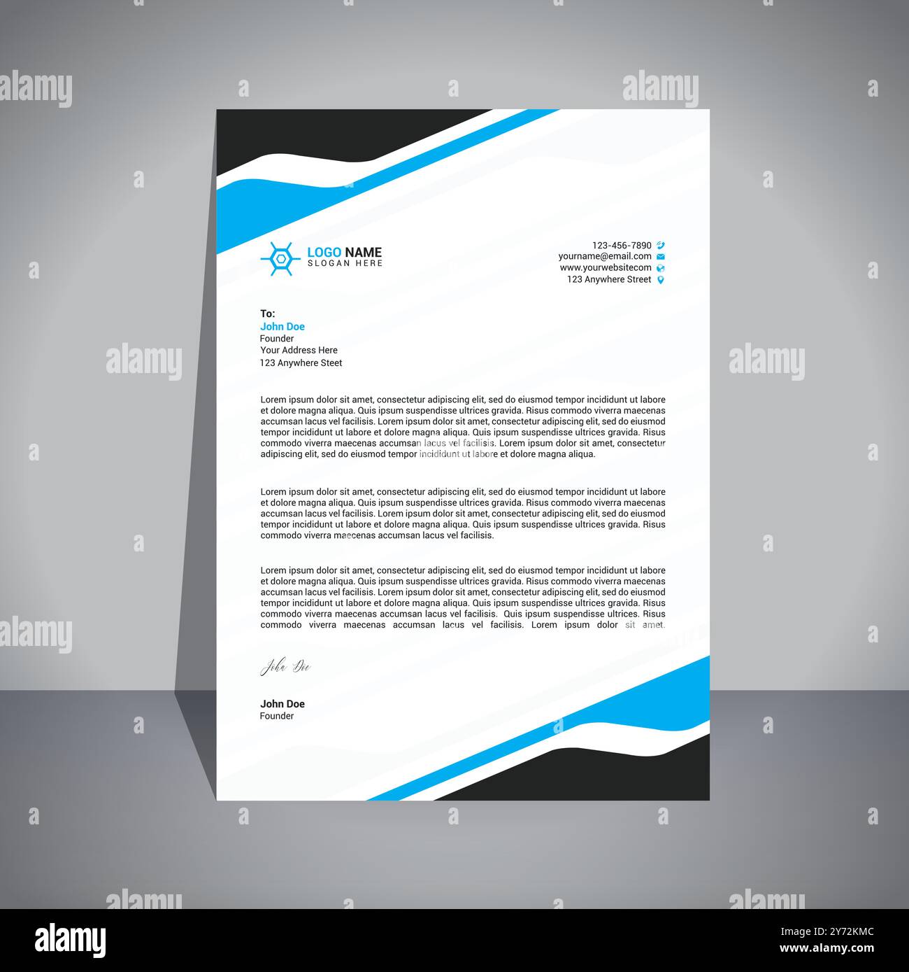 Letterhead Design Template Stock Vector