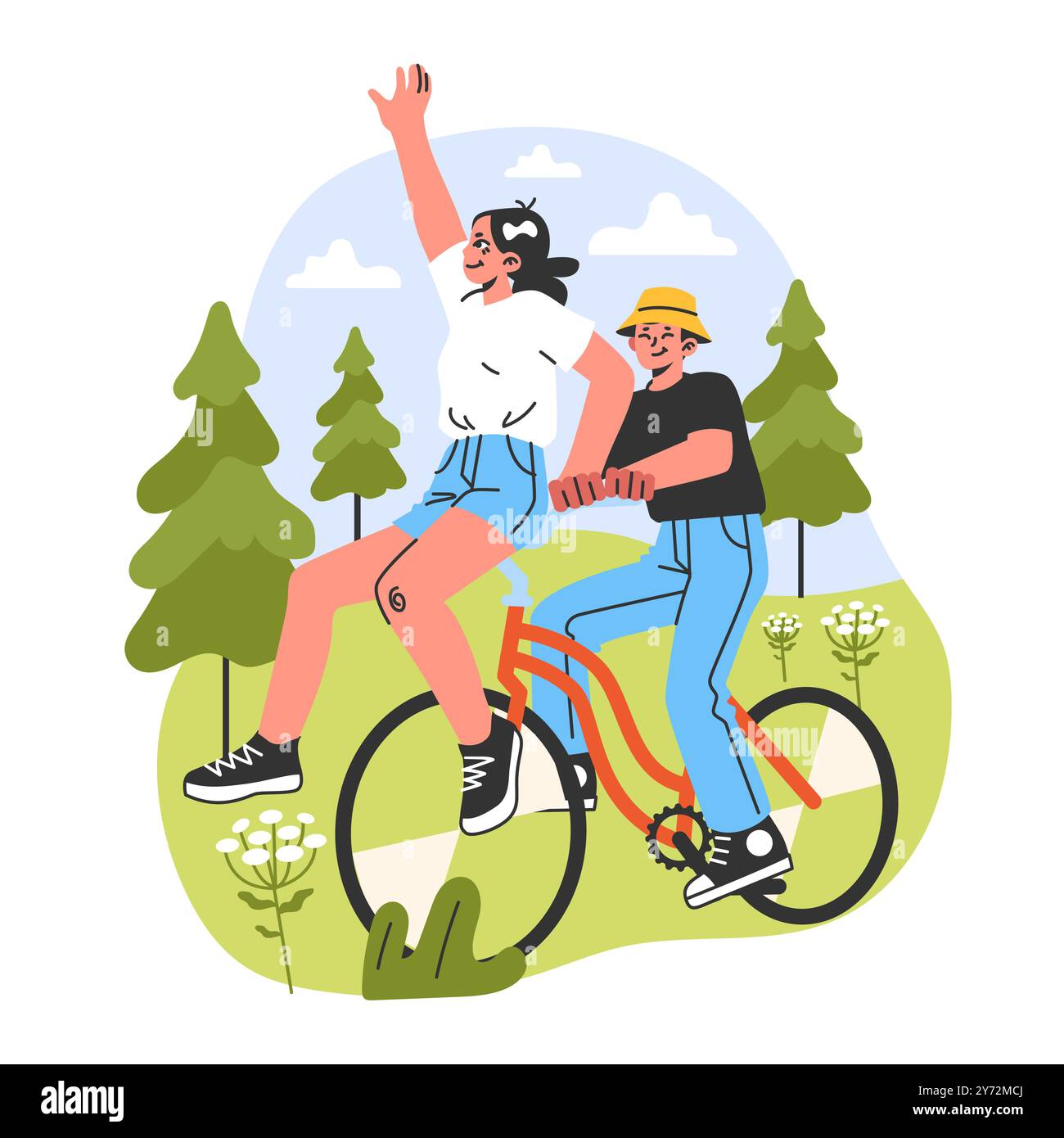 Young Woman Enjoying Countryside Stock Vector Images Alamy young-woman-enjoying-countryside-stock-vector-images-alamy