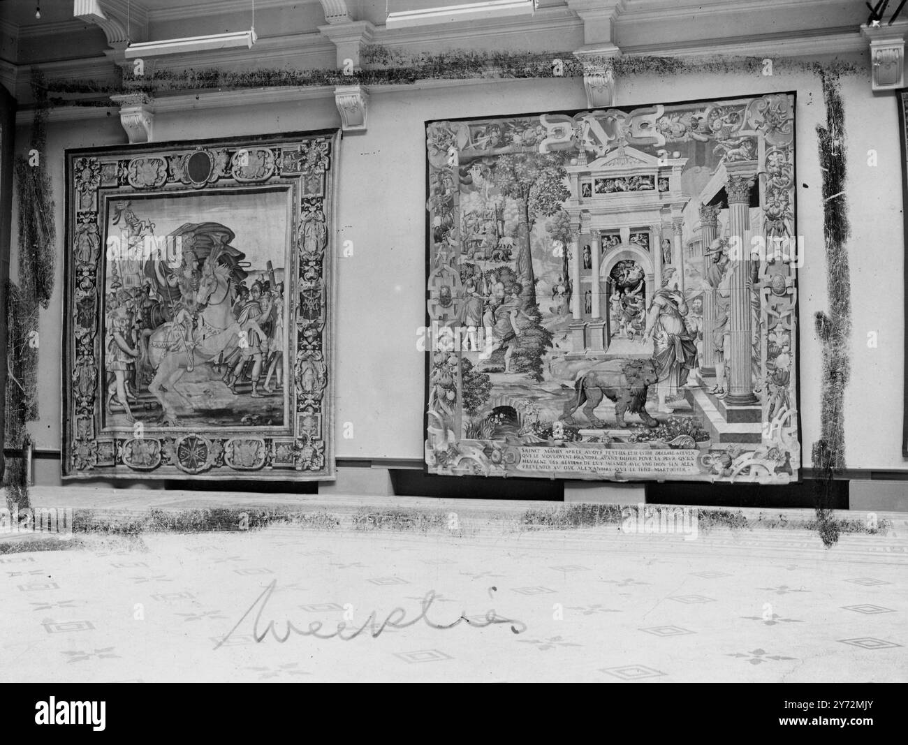 Many historic and contemporary French tapestries which were exhibited