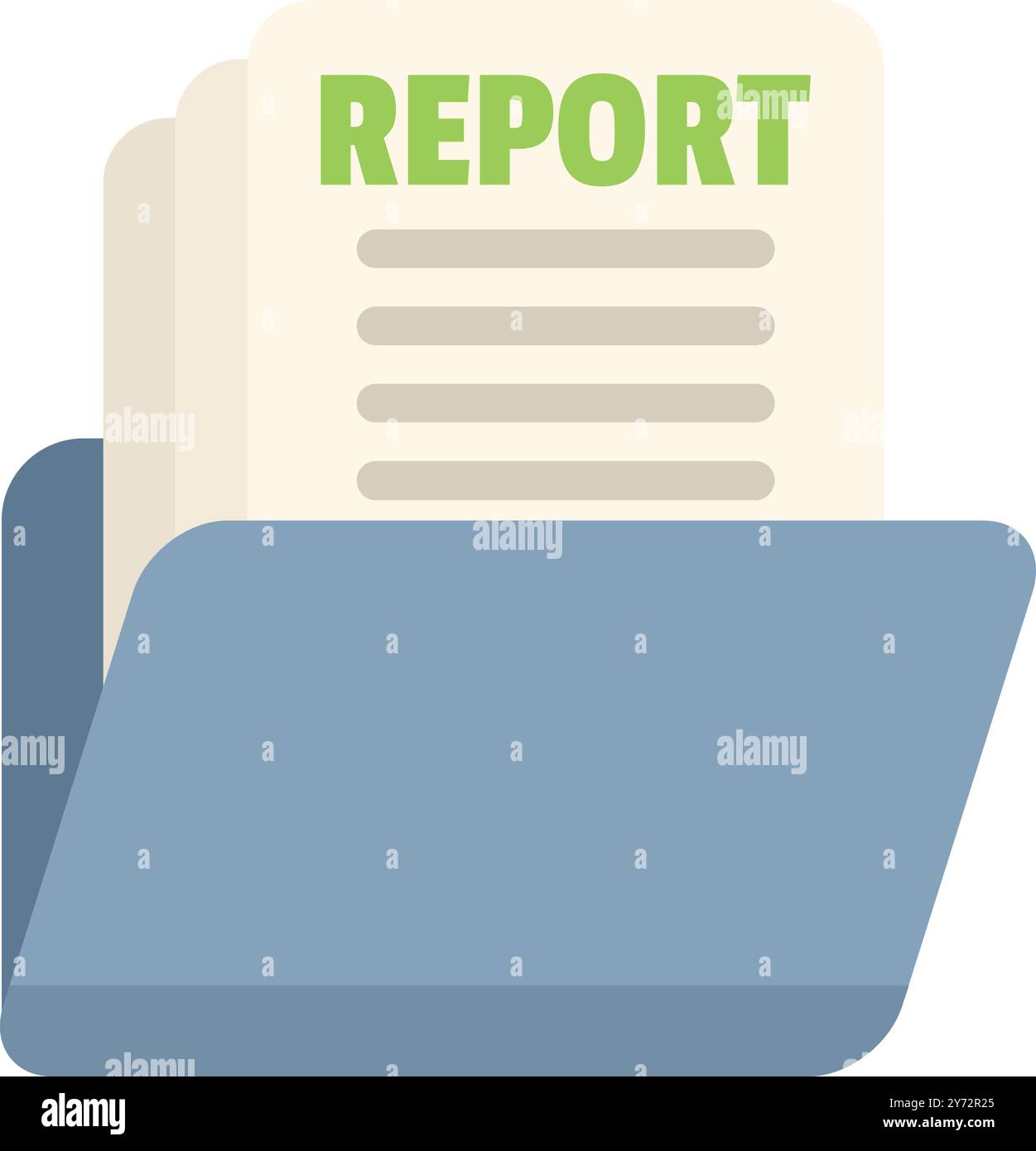 This icon features a blue folder holding a business report Stock Vector ...