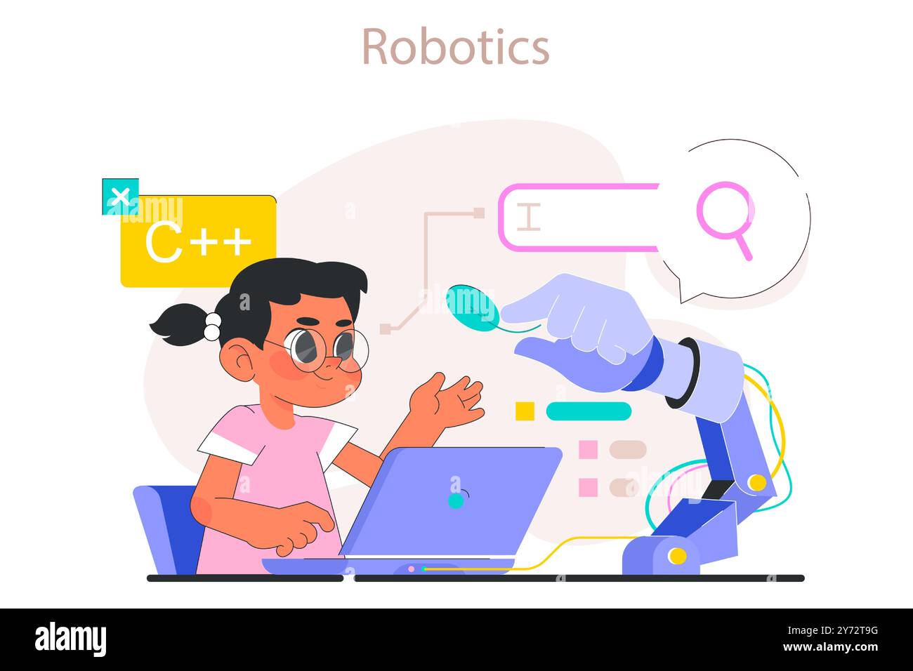 Child do programming. AI technologies and robotics educational course ...