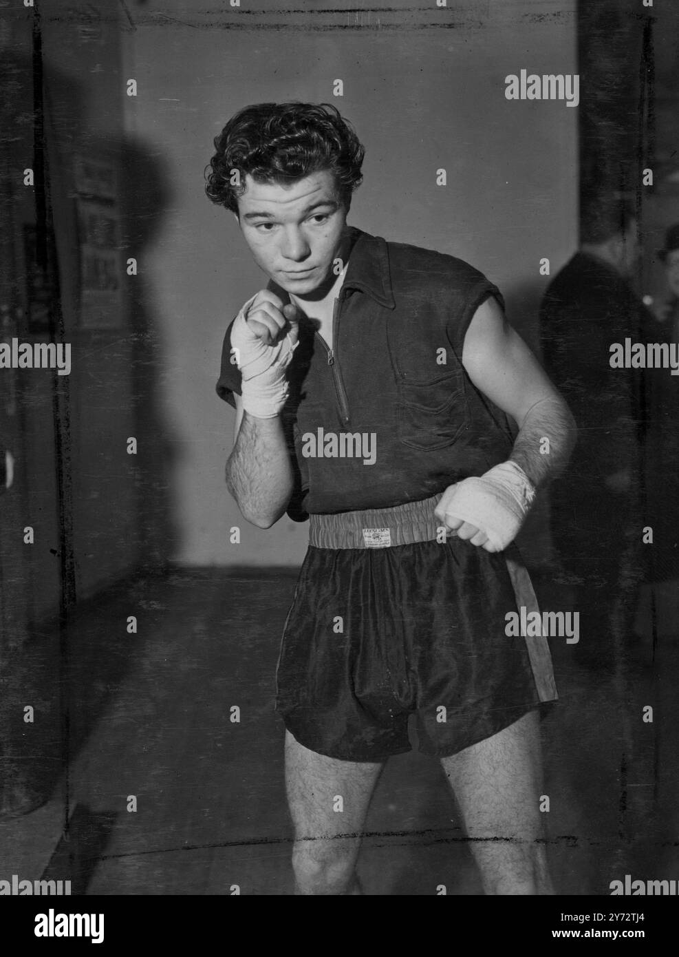 Tommy McGovern, photographed training at Jack Solomons Gymnasium ...