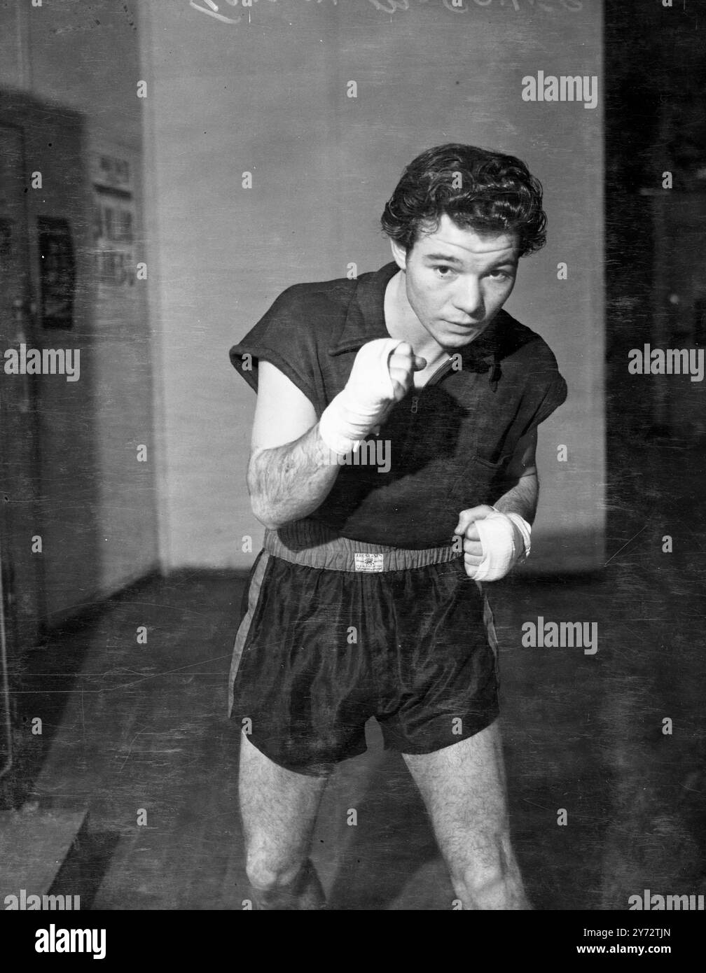 Tommy McGovern, photographed training at Jack Solomons Gymnasium ...