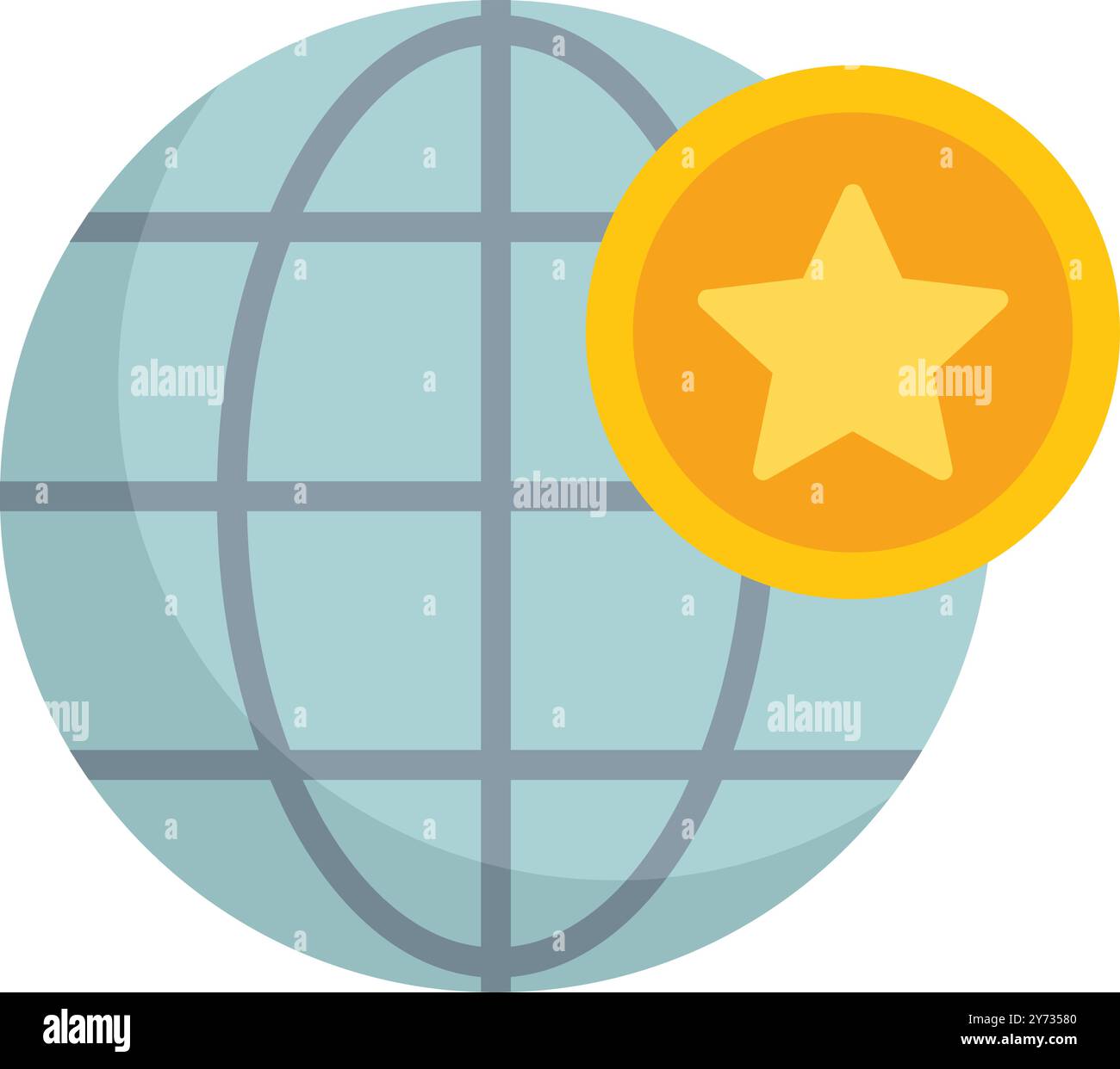 This vector illustration shows a global rating system with a five star ...