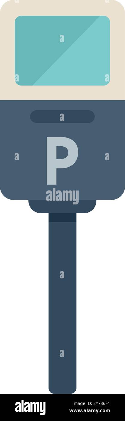 Solitary parking meter stands tall, embodying the regulations and conveniences of urban parking Stock Vector