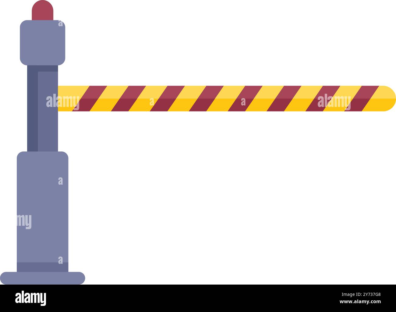 Automatic barrier gate is closing, restricting access to a secure area Stock Vector