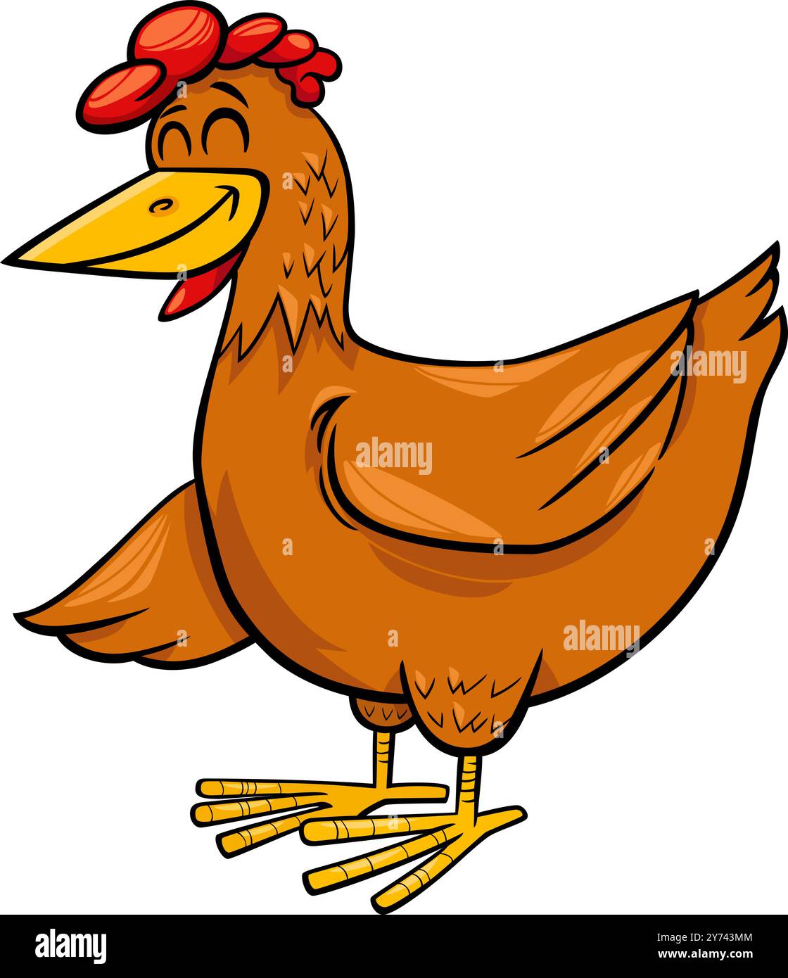 Hen vector vector illustration funny Stock Vector Images - Alamy