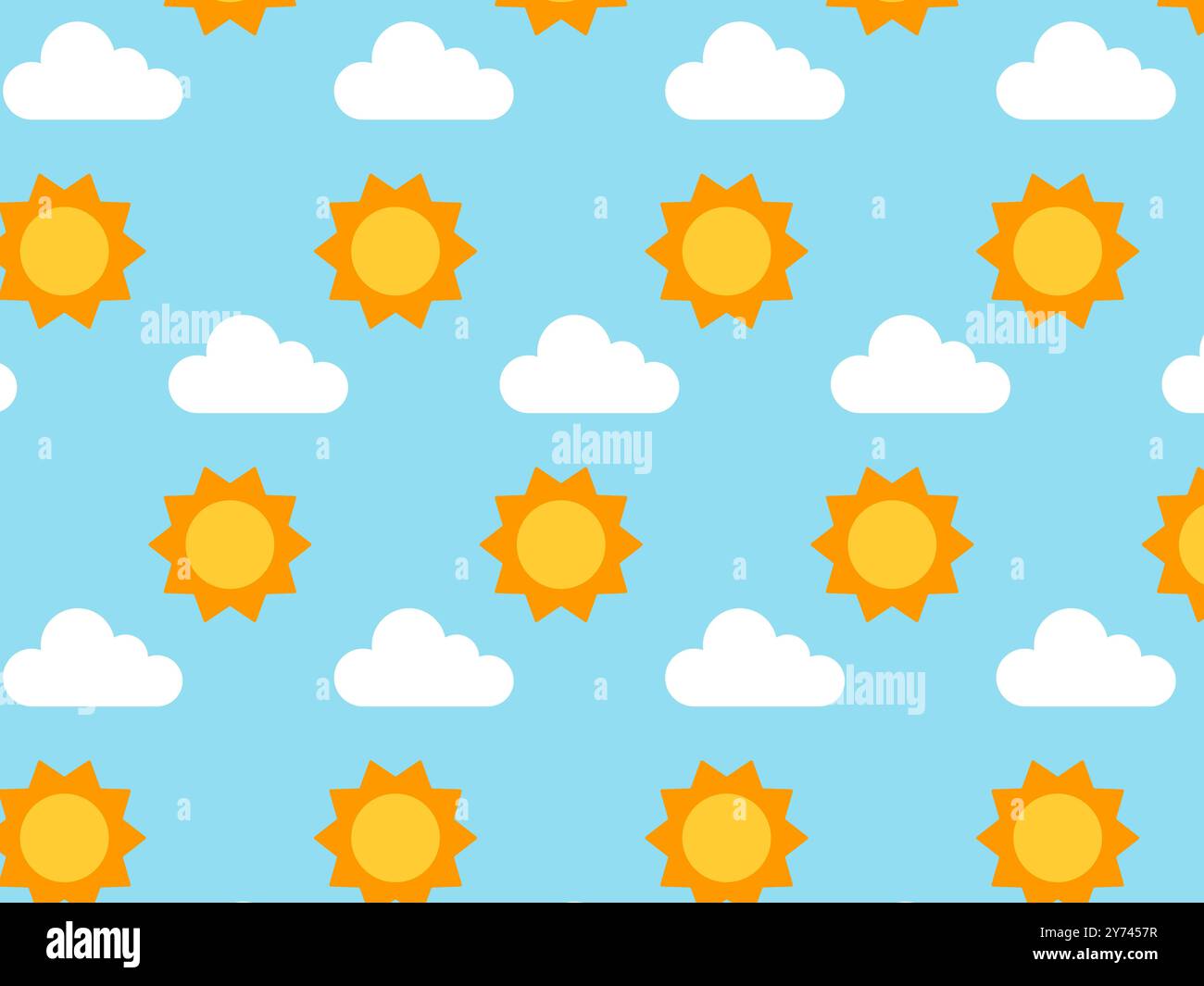 Pattern sun and clouds. Vector illustration in flat style Stock Vector ...