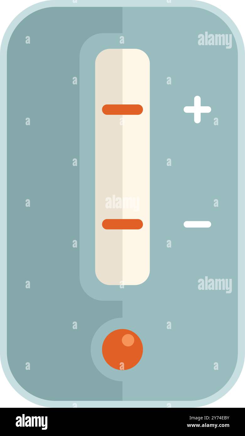 Electronic device with buttons for increasing and decreasing value, isolated on white background Stock Vector