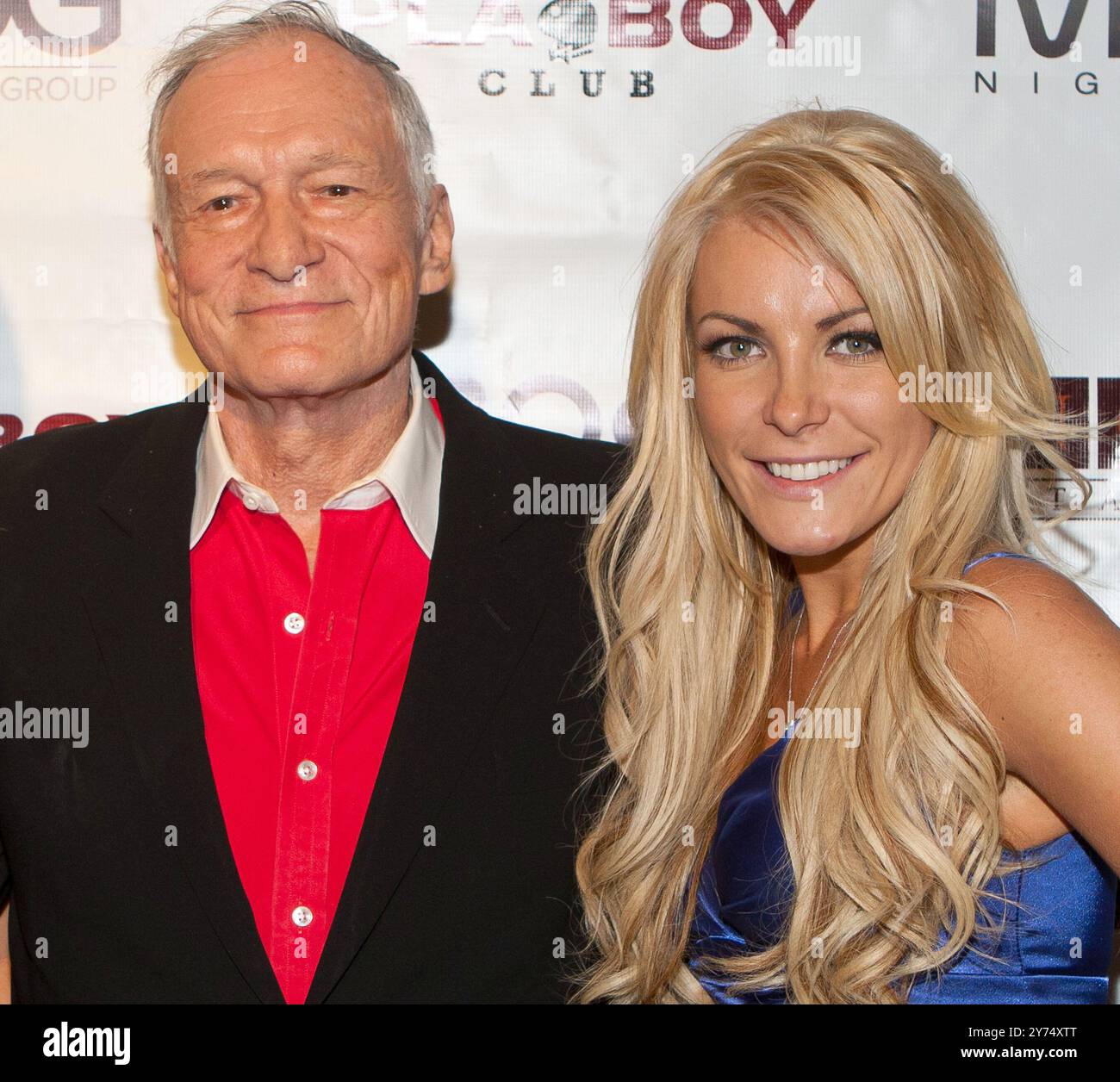 Hugh Hefner and Crystal Harris pictured as Hugh Hefner hosts at The