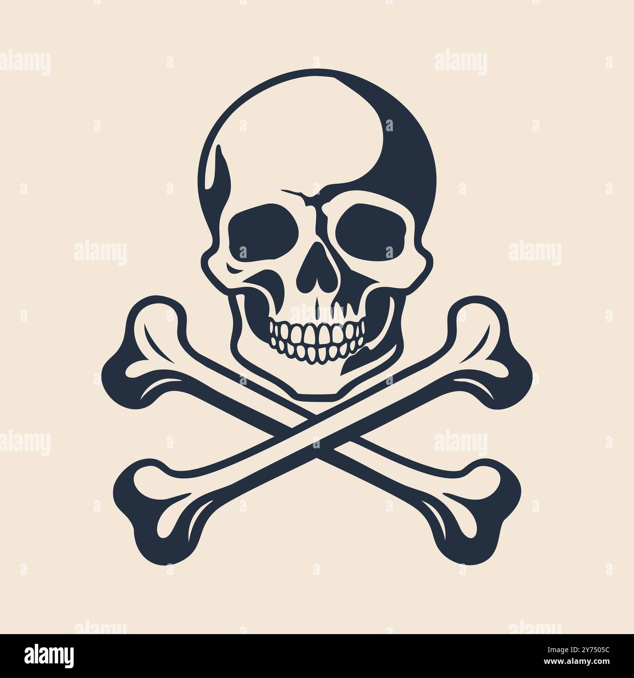Hand drawn skull and crossbones tattoo vector illustration Stock Vector ...